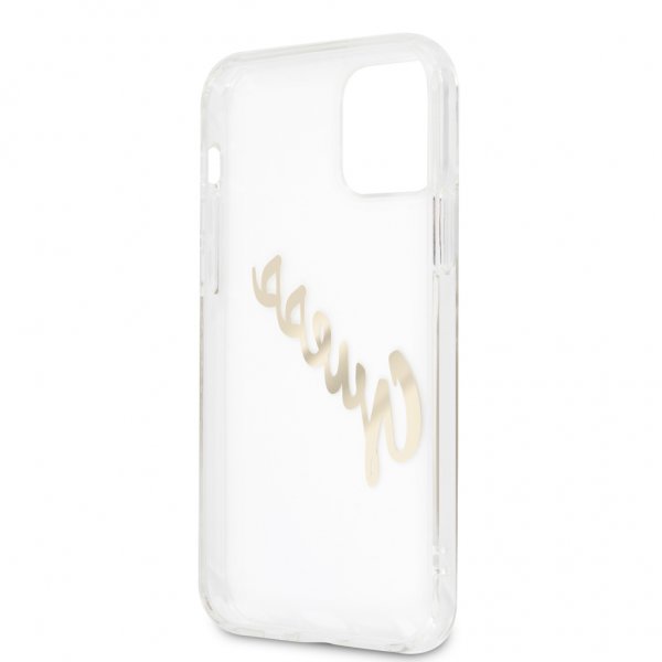 Guess iPhone 12 Pro Max Deksel Vintage Script Gull Klar