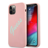 Guess iPhone 12 Pro Max Deksel Vintage Silicone Rosa