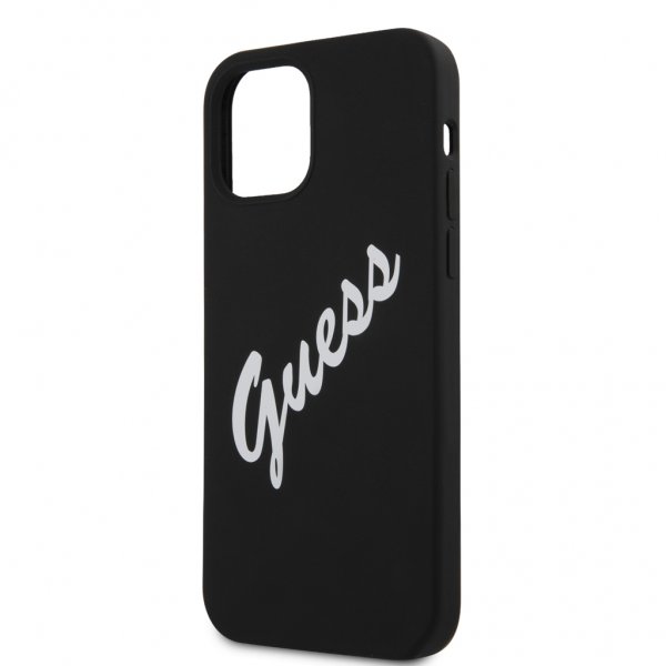 Guess iPhone 12 Pro Max Deksel Vintage Silicone Svart
