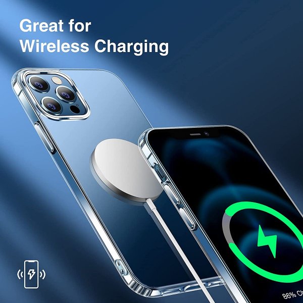 iPhone 12 Pro Max Deksel TPU MagSafe Støtsikker Transparent