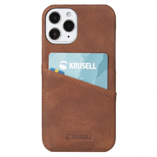 Krusell iPhone 12/iPhone 12 Pro Deksel Sunne CardCover Vintage Cognac