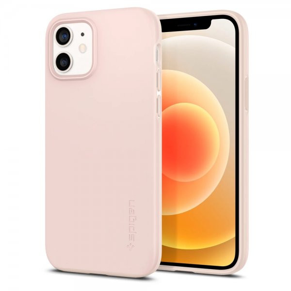 Spigen iPhone 12 Deksel Thin Fit Pink Sand