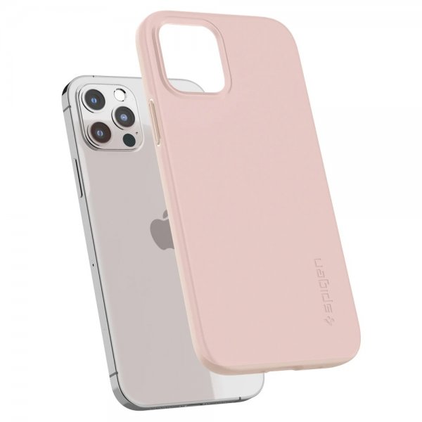 Spigen iPhone 12 Deksel Thin Fit Pink Sand