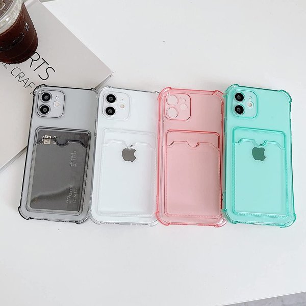 iPhone 12 Deksel Kortholder Støtsikker Grå