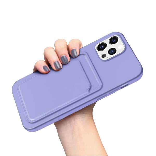 iPhone 12/iPhone 12 Pro Deksel Kortholder Lilla