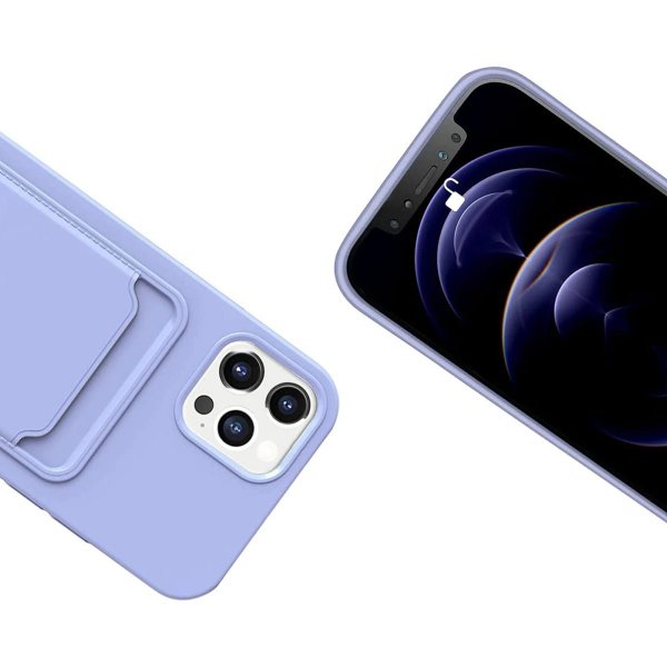 iPhone 12/iPhone 12 Pro Deksel Kortholder Lilla