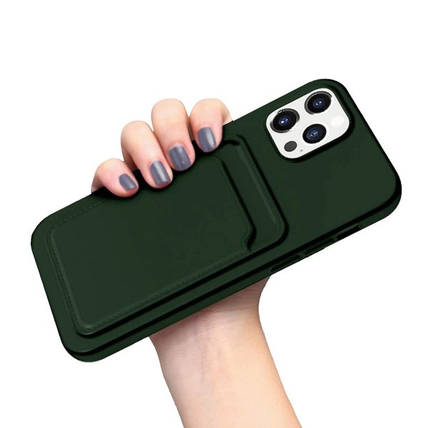iPhone 12/iPhone 12 Pro Deksel Kortholder Grønn