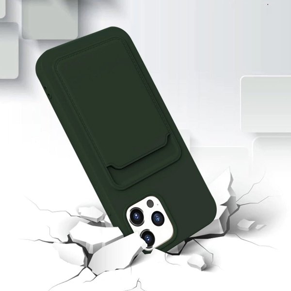 iPhone 12/iPhone 12 Pro Deksel Kortholder Grønn