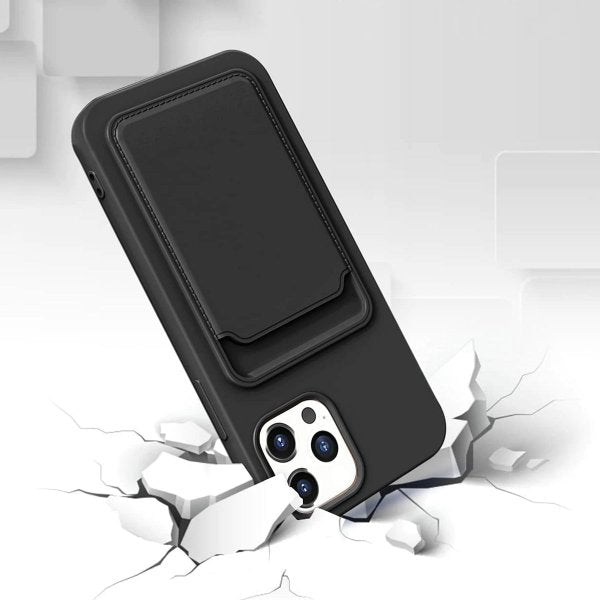 iPhone 12/iPhone 12 Pro Deksel Kortholder Svart