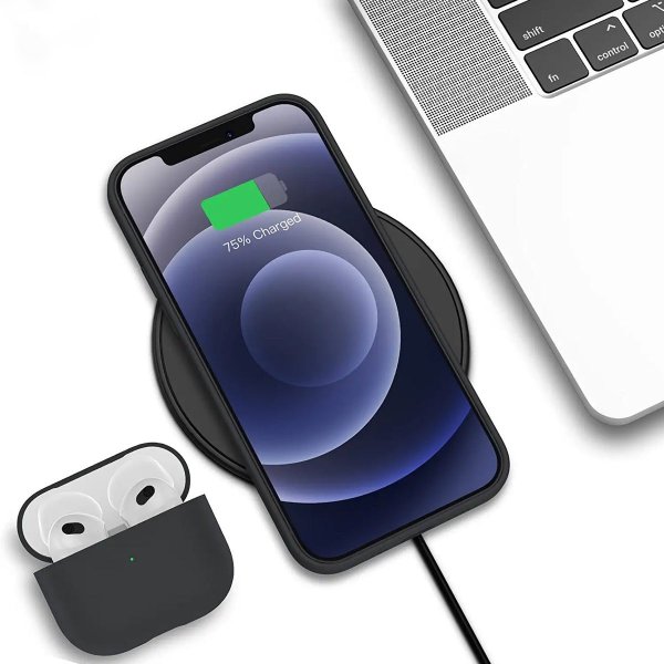 Rvelon iPhone 12/iPhone 12 Pro Deksel Silikon Svart