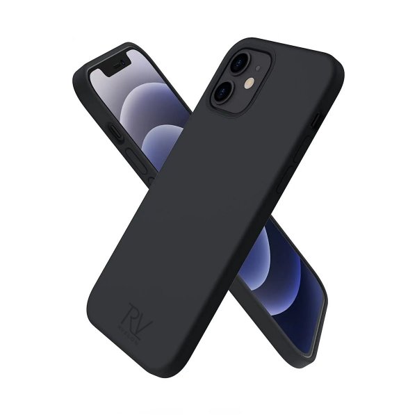 Rvelon iPhone 12/iPhone 12 Pro Deksel Silikon Svart