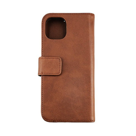 Rvelon iPhone 12/iPhone 12 Pro Etui Ekte skinn Kortlommer Brun