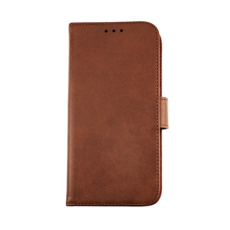 Rvelon iPhone 12/iPhone 12 Pro Etui Ekte skinn Kortlommer Brun