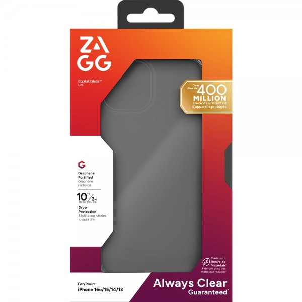 Zagg iPhone 13/14/15/16e/17e Deksel Crystal Palace Lite Transparent