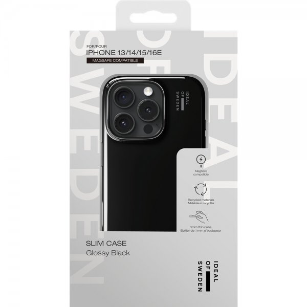 Ideal of Sweden iPhone 13/14/15/16e/17e Deksel Slim Case MagSafe Glossy Black
