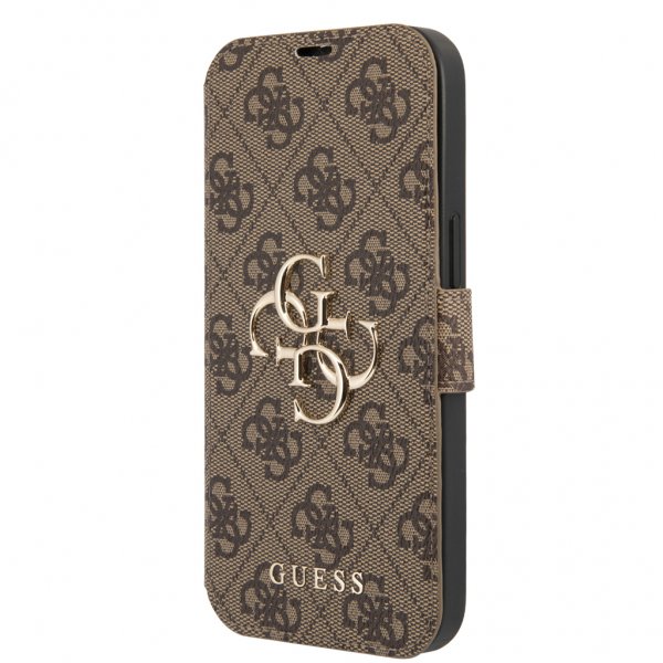 Guess iPhone 13 Etui Metal Logo Brun