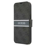 Guess iPhone 13 Etui Printed Stripe Grå