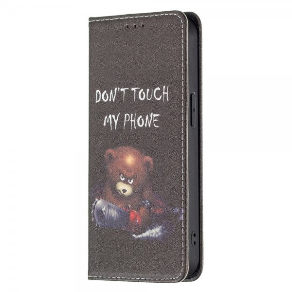 iPhone 13 Pro Etui Flip Motiv Don't Touch My Phone Motorsag