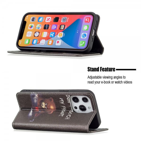 iPhone 13 Pro Etui Flip Motiv Don't Touch My Phone Motorsag