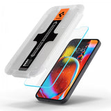 Spigen iPhone 13/13 Pro/14/16e/17e Skjermbeskytter GLAS.tR EZ Fit 2-pack