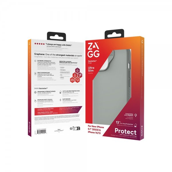Zagg iPhone 13/iPhone 14/iPhone 15 Deksel Manhattan Snap Sage