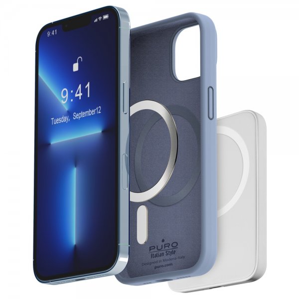 Puro iPhone 13/iPhone 14 Deksel ICON Mag Blå