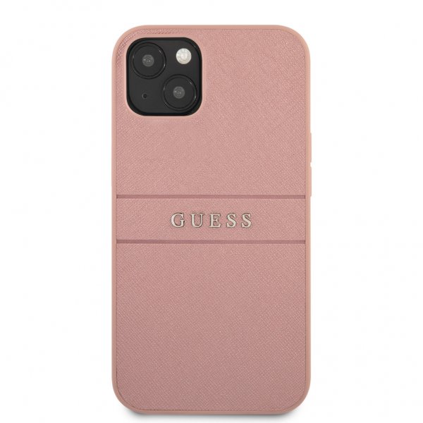 Guess iPhone 13 Mini Deksel Hot Stamp Metal Logo Rosa