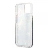 Guess iPhone 13 Mini Deksel Liquid Glitter Flower Pattern Blå