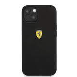 Ferrari iPhone 13 Mini Deksel Liquid Silicone Metal Logo Svart