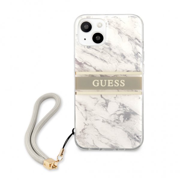 Guess iPhone 13 Mini Deksel Marble Design Stripe Grå