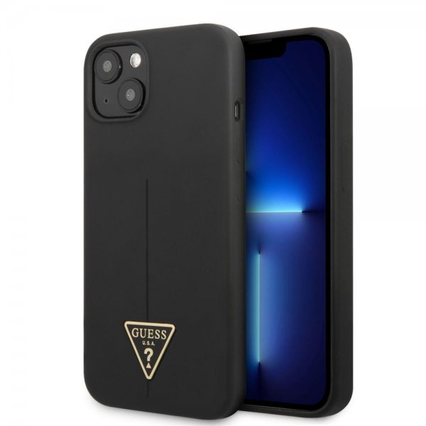 Guess iPhone 13 Mini Deksel Metal Triangle Svart