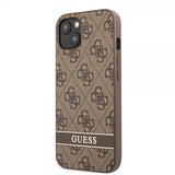 Guess iPhone 13 Mini Deksel Printed Stripe Bottom Brun