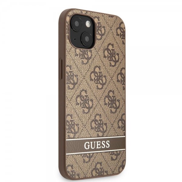 Guess iPhone 13 Mini Deksel Printed Stripe Bottom Brun