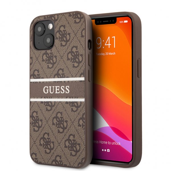 Guess iPhone 13 Mini Deksel Printed Stripe Brun