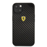 Ferrari iPhone 13 Mini Deksel Real Carbon Metal Logo Svart