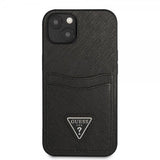 Guess iPhone 13 Mini Deksel Saffiano Double Cardslot Svart