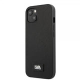 Karl Lagerfeld iPhone 13 Mini Deksel Saffiano Metal Plaque Svart