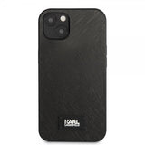 Karl Lagerfeld iPhone 13 Mini Deksel Saffiano Metal Plaque Svart