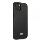 Karl Lagerfeld iPhone 13 Mini Deksel Saffiano Metal Plaque Svart
