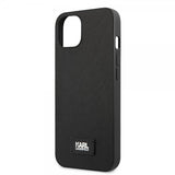 Karl Lagerfeld iPhone 13 Mini Deksel Saffiano Metal Plaque Svart