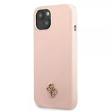 Guess iPhone 13 Mini Deksel Silicone Metal Logo 4G Light Pink