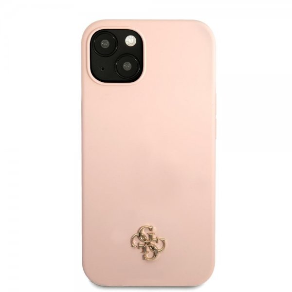 Guess iPhone 13 Mini Deksel Silicone Metal Logo 4G Light Pink