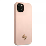 Guess iPhone 13 Mini Deksel Silicone Metal Logo 4G Light Pink