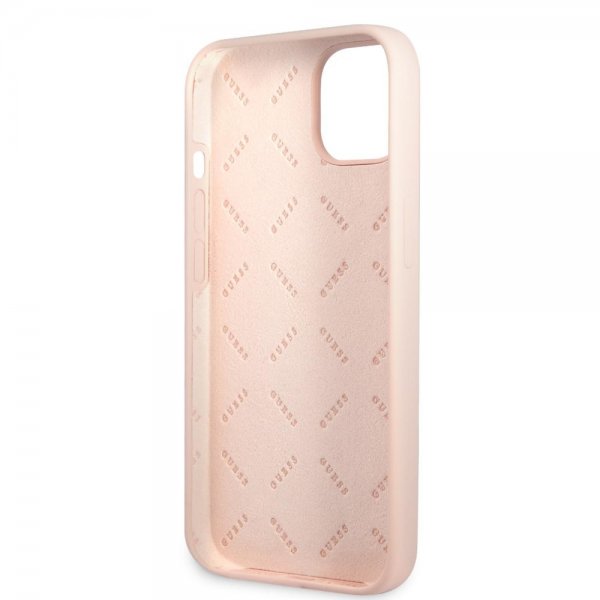 Guess iPhone 13 Mini Deksel Silicone Metal Logo 4G Light Pink