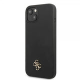 Guess iPhone 13 Mini Deksel Silicone Metal Logo 4G Svart