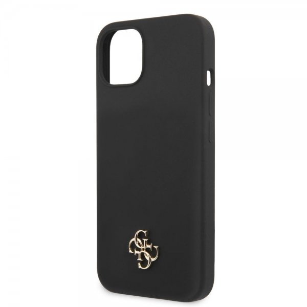 Guess iPhone 13 Mini Deksel Silicone Metal Logo 4G Svart