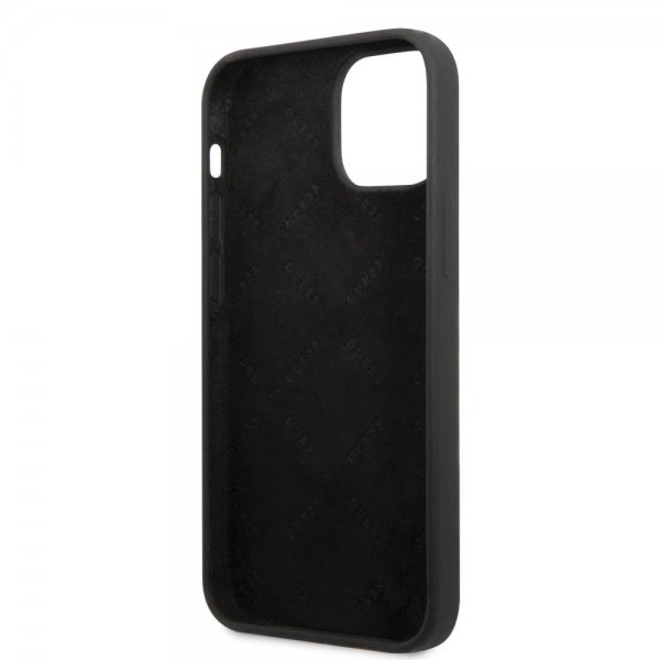 Guess iPhone 13 Mini Deksel Silicone Metal Logo 4G Svart