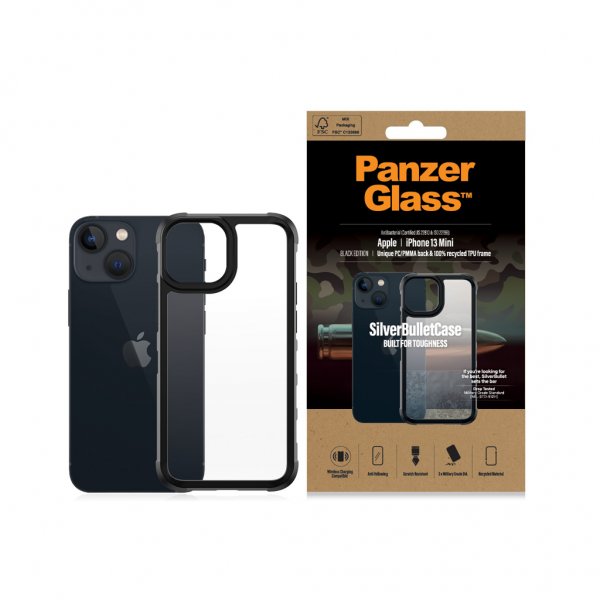 PanzerGlass iPhone 13 Mini Deksel SilverBullet Case Svart