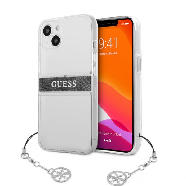 Guess iPhone 13 Mini Deksel Stripe Charm Grå