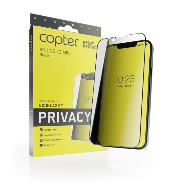 Copter iPhone 13 Mini Skjermbeskytter Exoglass Curved Privacy